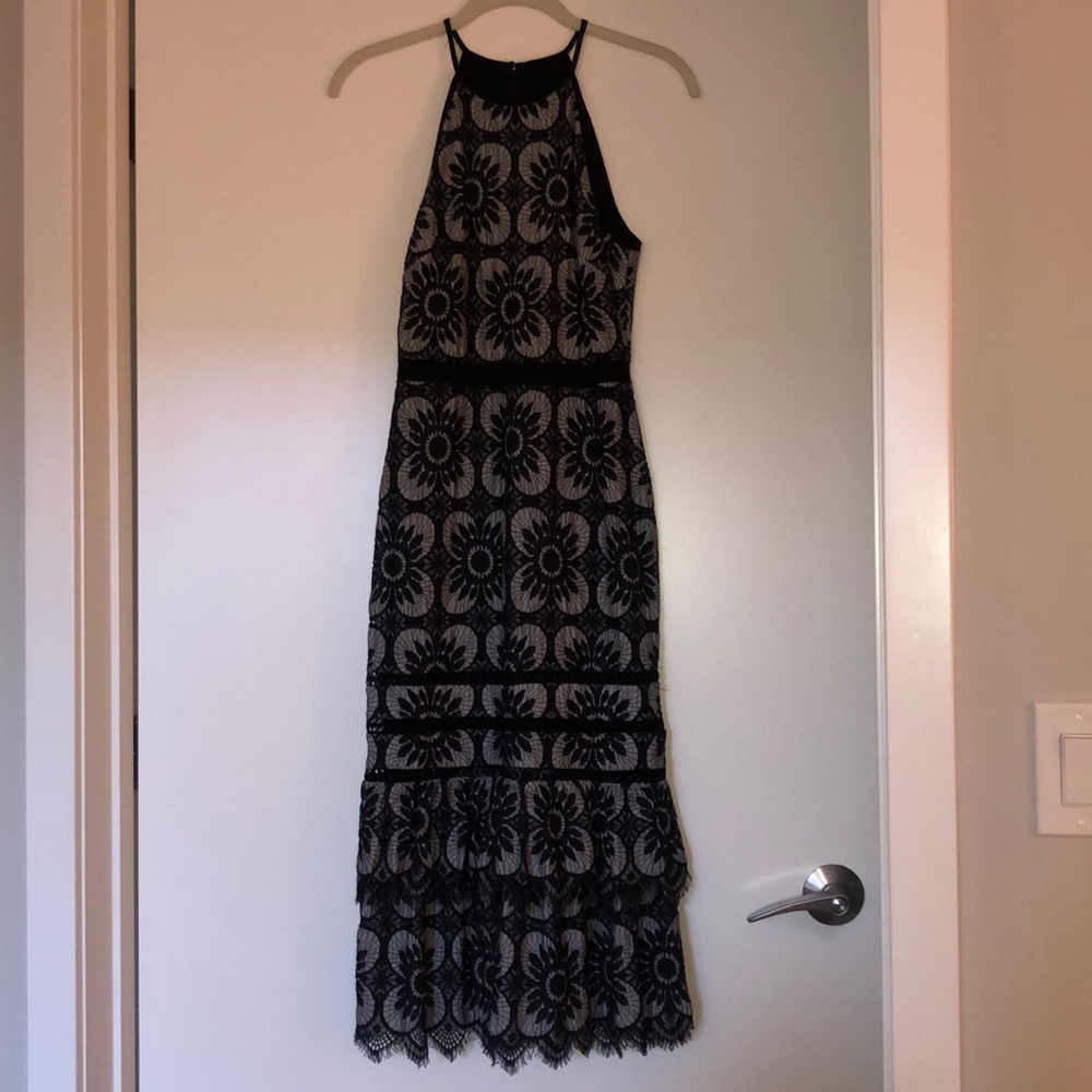 Petite Lace Racerback Midi Dress